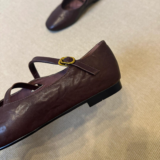 Damen Ballerina-Schuhe mit verstellbarem Riemchen und bequemem Fußbett EB