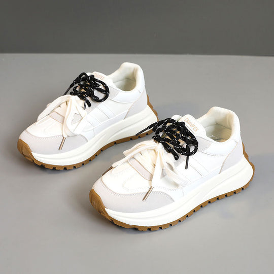 Damen Sportliche Plateau Sneakers mit atmungsaktivem Obermaterial EB