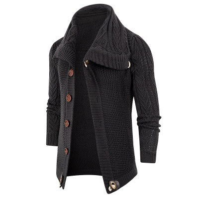 Herren Strickjacke mit Schalkragen und Holzknöpfen EB