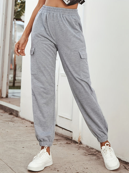 Damen Cargo-Hose mit elastischem Bund und praktischen Taschen EB