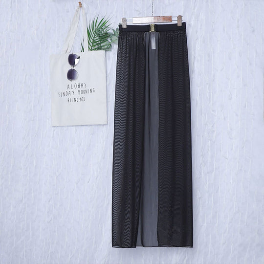 Damen Elegante Strandrobe mit transparenten Einsätzen EB