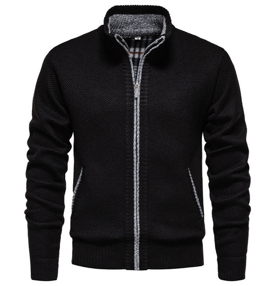 Herren sportliche Strickjacke mit Stehkragen EB