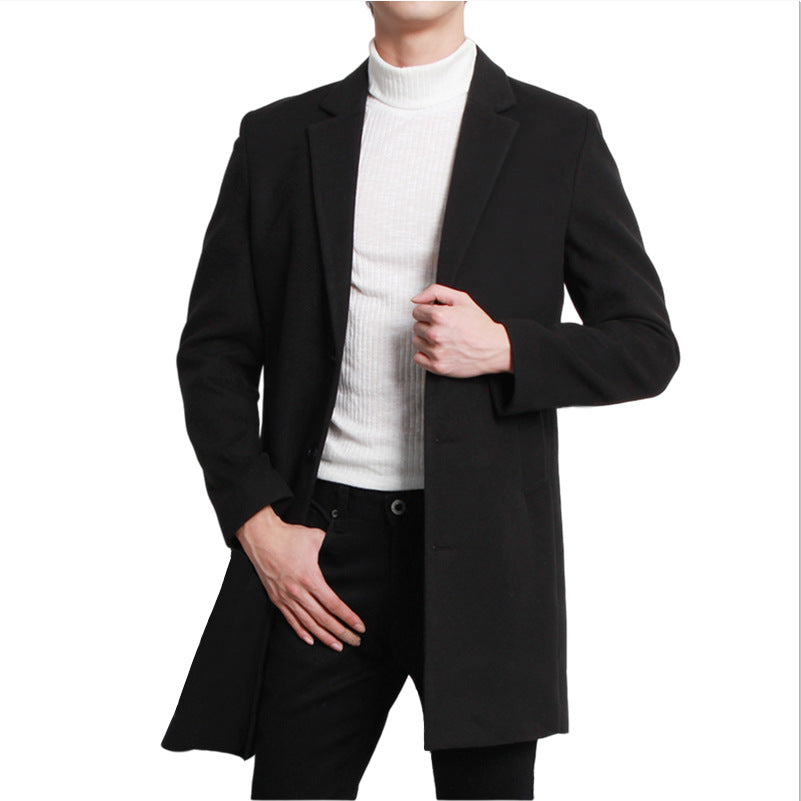 Herren eleganter Langblazer mit schmalem Schnitt und praktischen Taschen EB