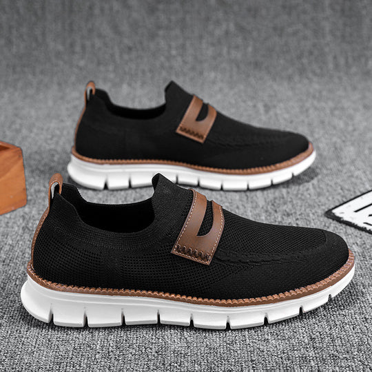 Damen Bequeme Slip-On Sneakers mit atmungsaktivem Netzgewebe und modischem Akzent EB