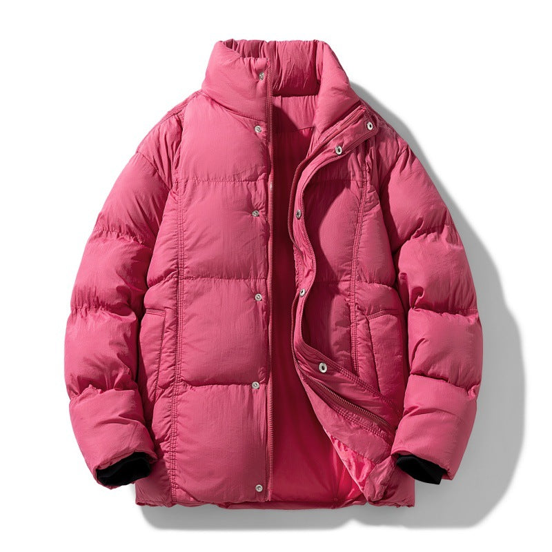 Herren gesteppte Thermoisolierte Winterjacke mit hohem Stehkragen und verdeckter Druckknopfleiste EB