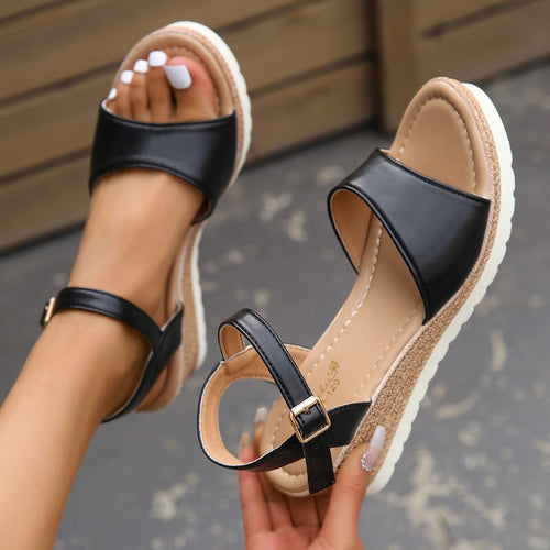 Damen Komfortable und elegante Sandalen mit verstellbarem Riemen EB
