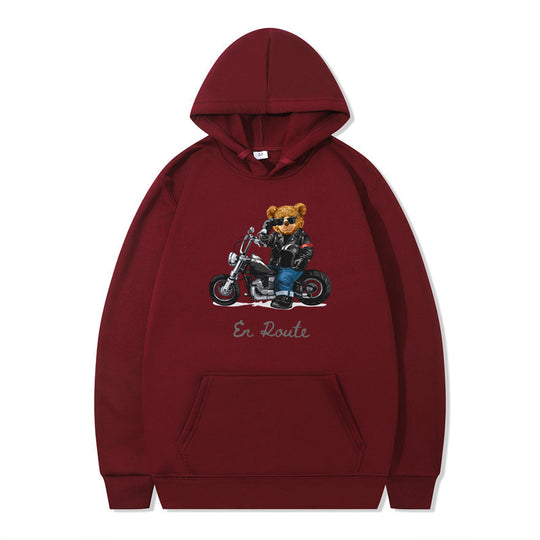 Damen Kapuzenpullover mit einzigartigem Bärenmotiv und lässiger Passform EB