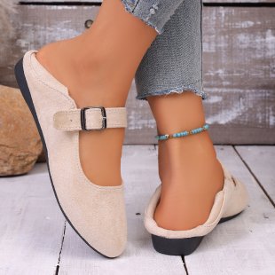 Damen nan elegante Mary-Jane-Ballerina mit verstellbarem Komfortriemen, gepolstertem Fußbett und dezenter Animal‑Prägung EB