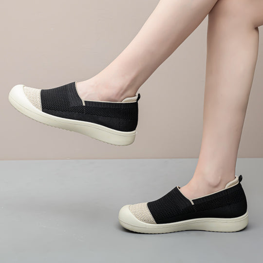 Damen Leichte und luftige Slip-On Sneakers mit elastischem Einstieg EB