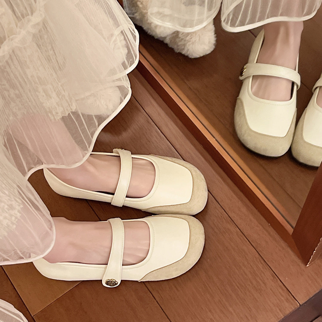 Damen elegante Ballerinas mit dekorativem Riemchen und hochwertiger Sohle EB