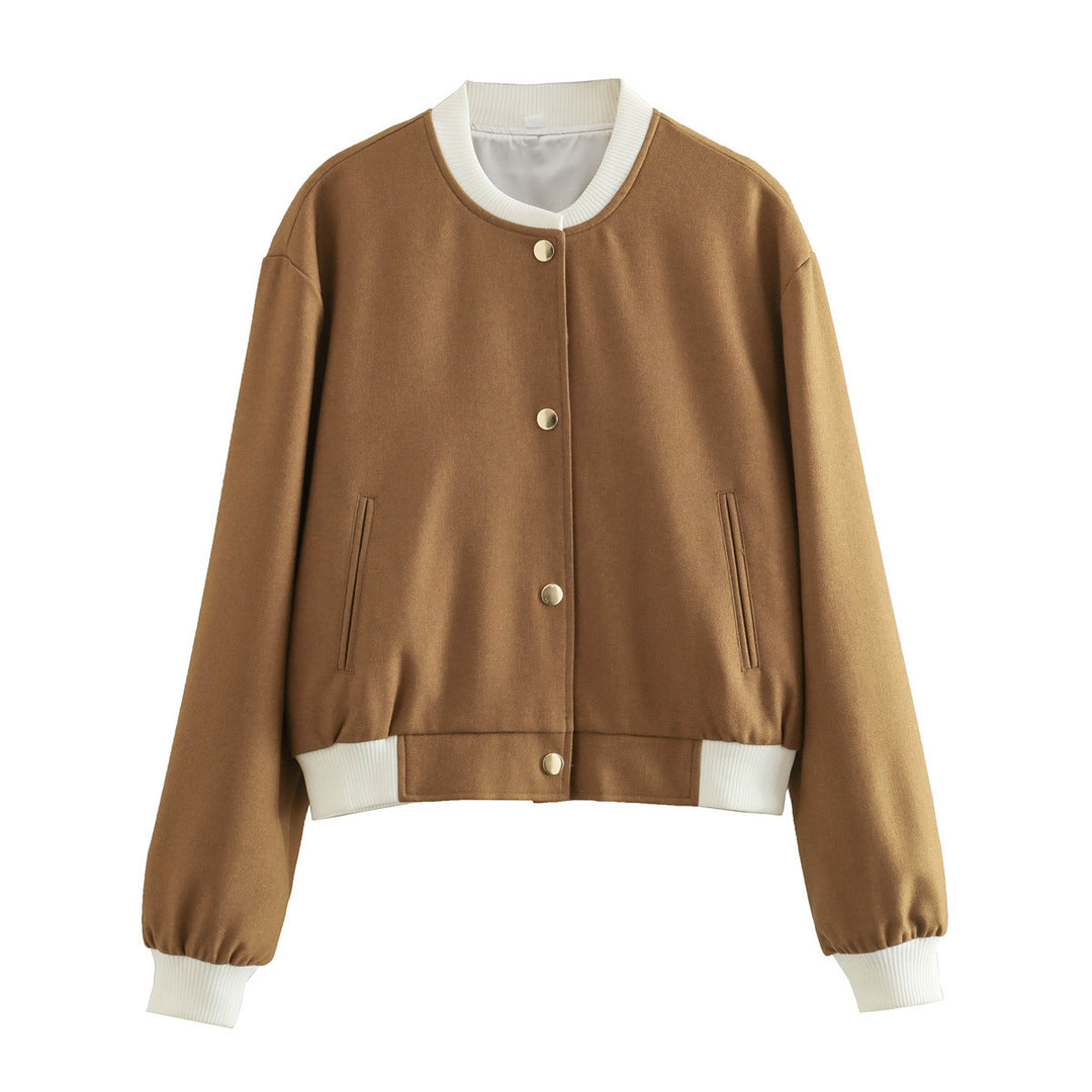 Damen modische Bomberjacke mit kontrastierenden Details EB