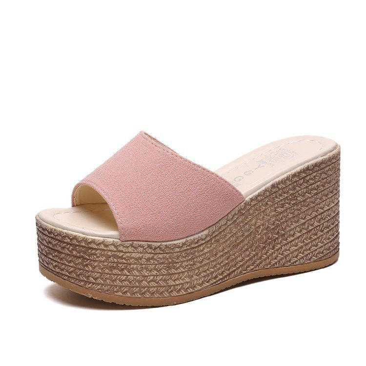 Damen Wedge-Pantoletten mit weichem Obermaterial und bequemer Sohle EB