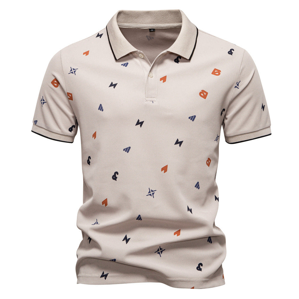 Herren Kurzarm Poloshirt mit hochwertigem Allover-Muster EB