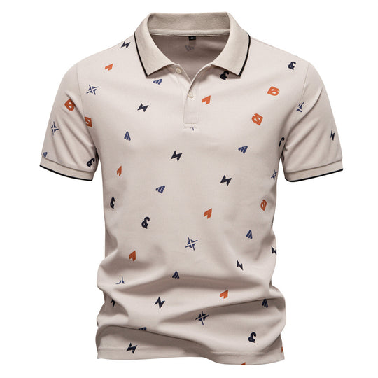 Herren Kurzarm Poloshirt mit hochwertigem Allover-Muster EB