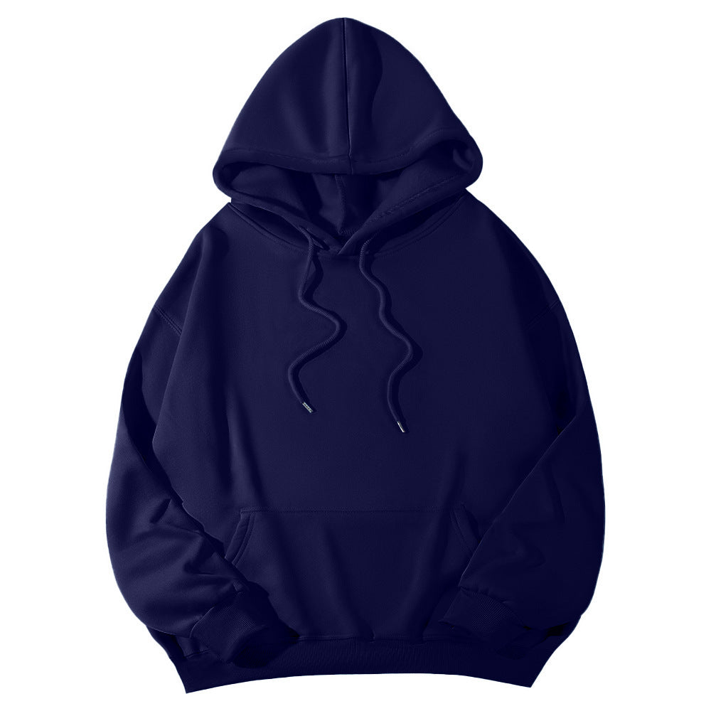 Unisex Oversize-Fleece-Hoodie mit tiefer Schulter, Kängurutasche und breitem Rippbund EB