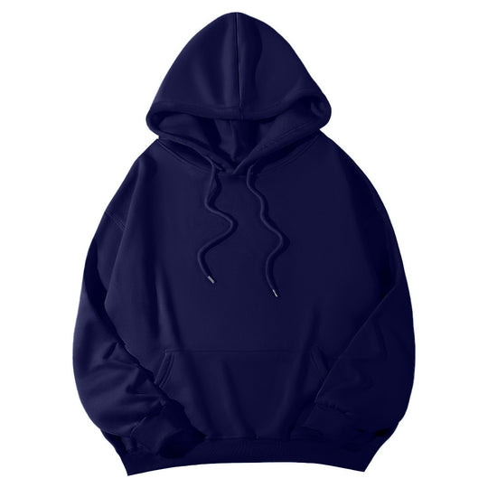Unisex Oversize-Fleece-Hoodie mit tiefer Schulter, Kängurutasche und breitem Rippbund EB