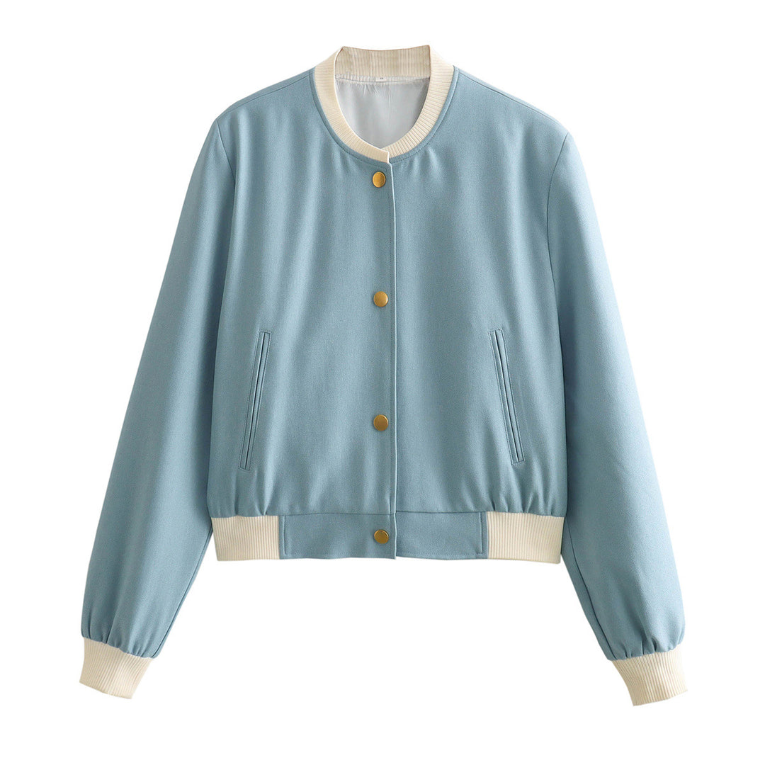 Damen modische Bomberjacke mit kontrastierenden Details EB