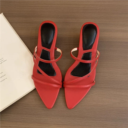 Damen elegante Slingback Sandalen mit feinen Riemchen EB