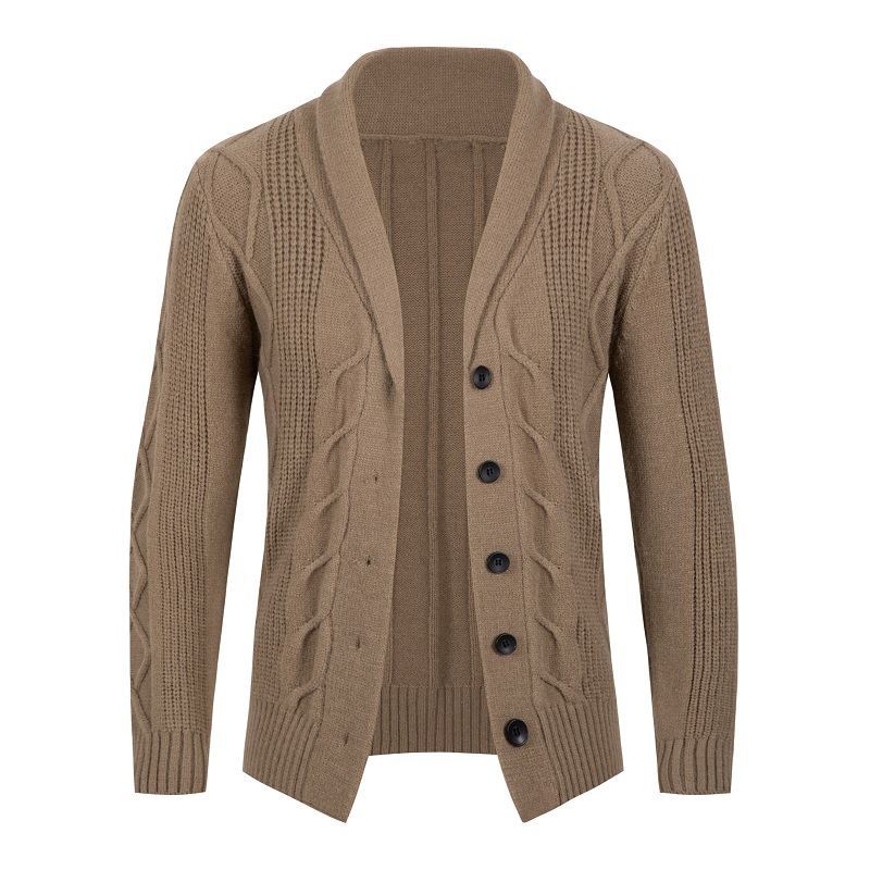 Herren Strickjacke mit innovativem Zopfmuster und gemütlichem Schnitt EB