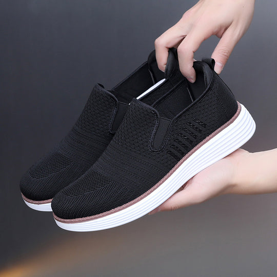 Damen Bequeme Slip-On Sneakers mit atmungsaktivem Obermaterial und flexiblem Fußbett EB