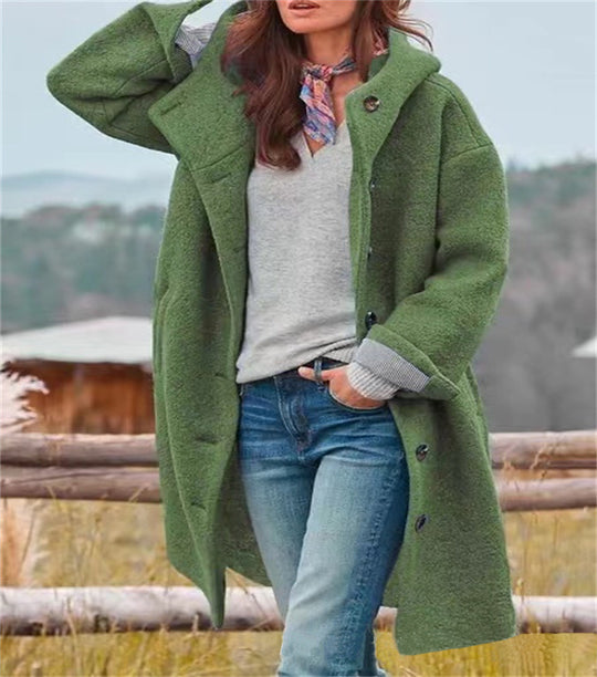 Damen Oversized Wollmantel im casual Look EB