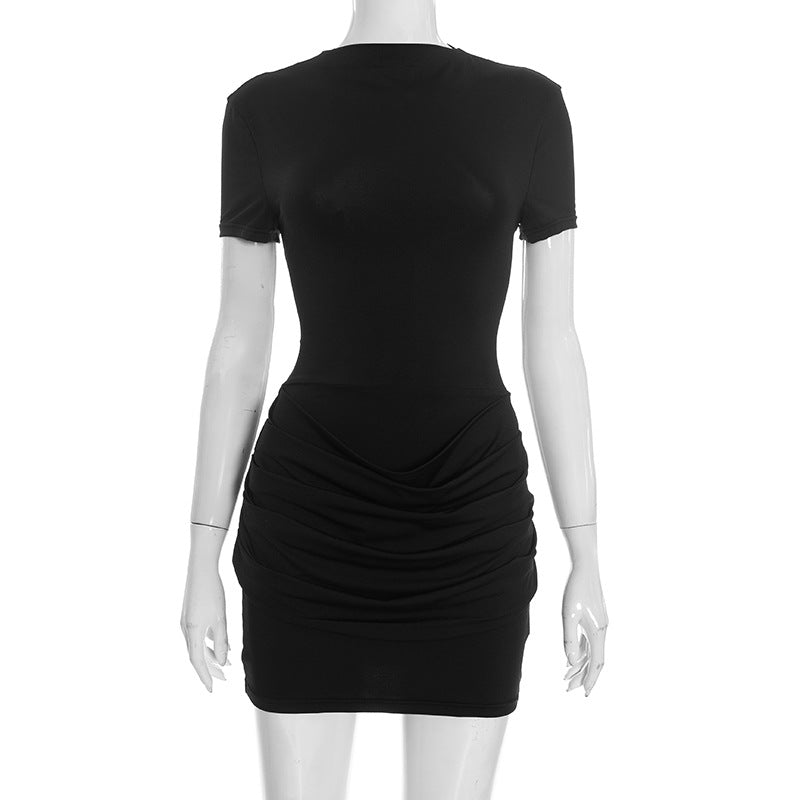 Damen Minikleid mit raffinierten Rüschendetails und körpernahem Schnitt EB
