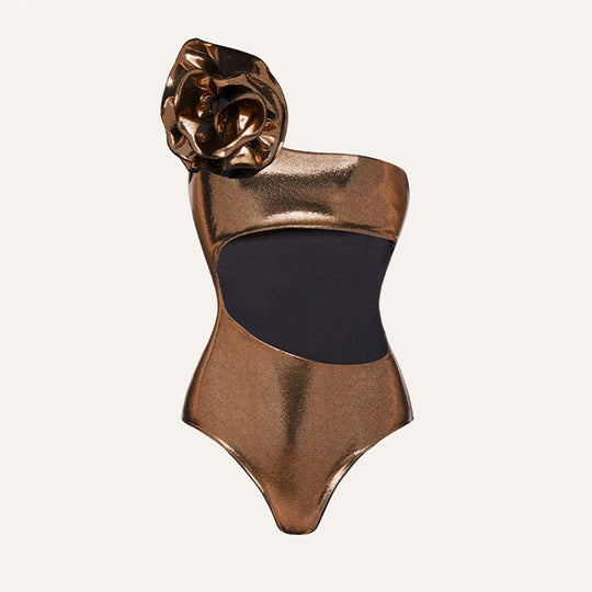 Damen Cut-Out Badeanzug mit kunstvollem Rüschendetail EB