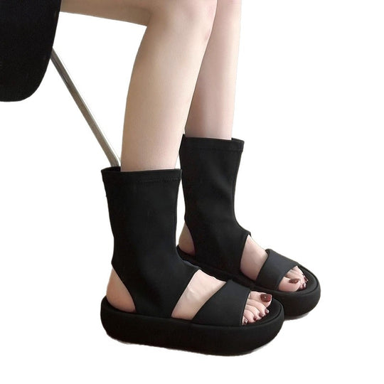 Damen Komfortable Chunky Sandalen mit elastischem Obermaterial EB