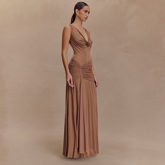 Damen Elegantes Maxikleid mit raffiniertem Wickeldetail EB