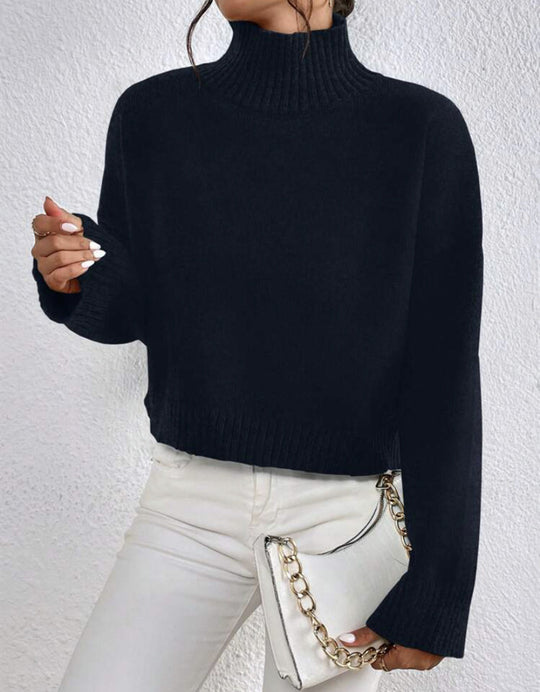 Damen modischer Kragenpullover aus weicher Wolle EB