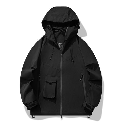 Herren technische Outdoor-Jacke mit wasserabweisendem Material und verstellbarem Kapuzendesign EB