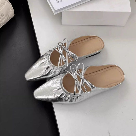 Damen elegante Mules mit zierenden Riemen und geschmackvollem Design EB