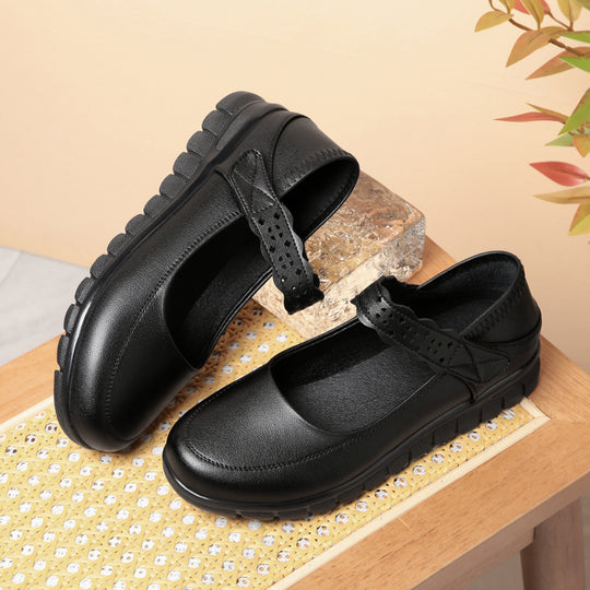 Damen Mary Jane Schuhe mit durchbrochenem Riemchen und rutschfester Sohle EB
