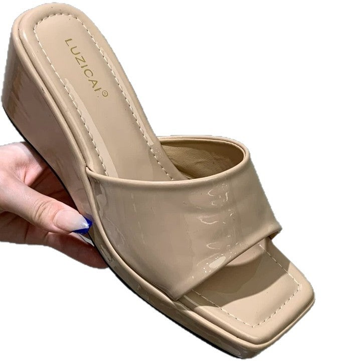 Damen Wedge-Pantoletten mit weichem Veloursleder und komfortablem Fußbett EB