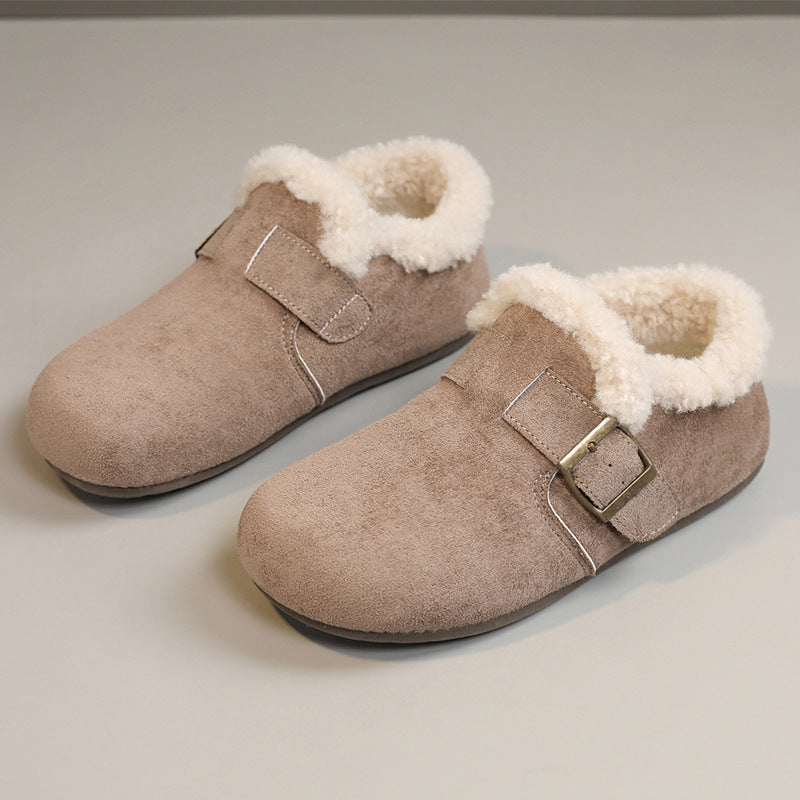 Damen warme Clogs mit kuscheligem Innenfutter und modischem Schnallenverschluss EB