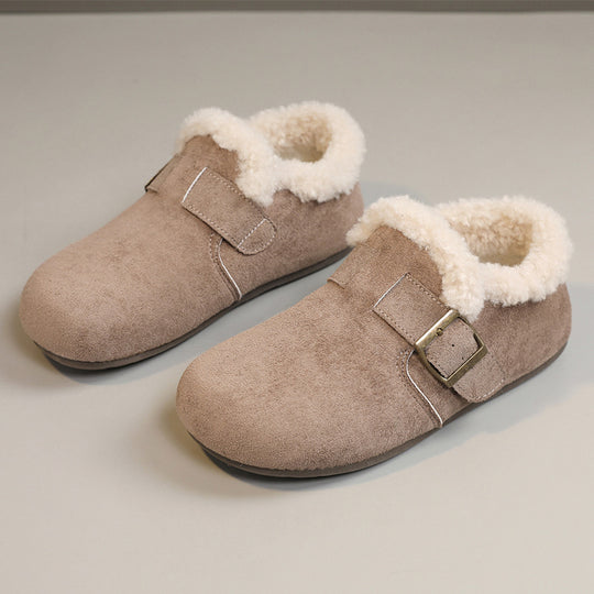 Damen warme Clogs mit kuscheligem Innenfutter und modischem Schnallenverschluss EB
