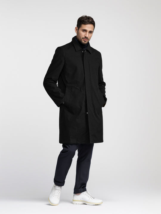 Herren eleganter Übergangsmantel mit praktischen Taschen und modernem Kragen EB