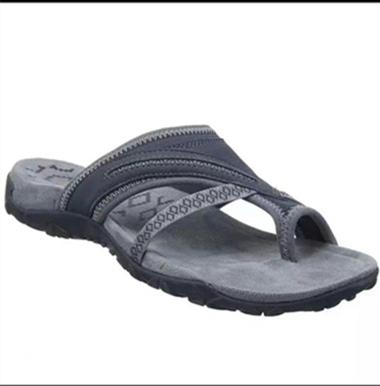 Damen Zehentrenner Sandalen mit anatomischer Fußbettung und rutschfester Sohle EB
