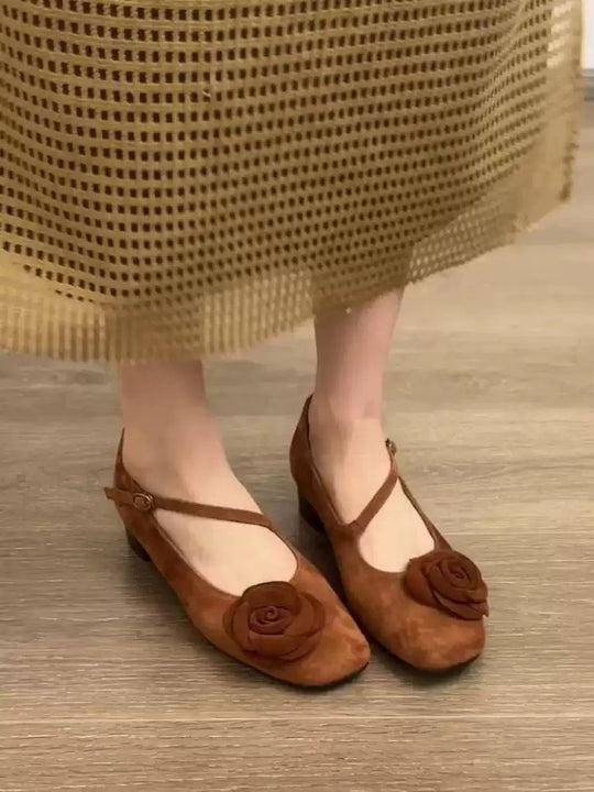 Damen elegante Ballerinas mit floralem Akzent und komfortablem Fußbett EB
