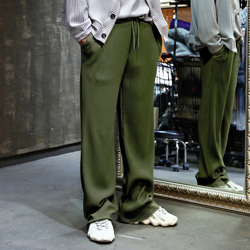 Herren Gerippte weite Freizeithose mit Kordelzug EB