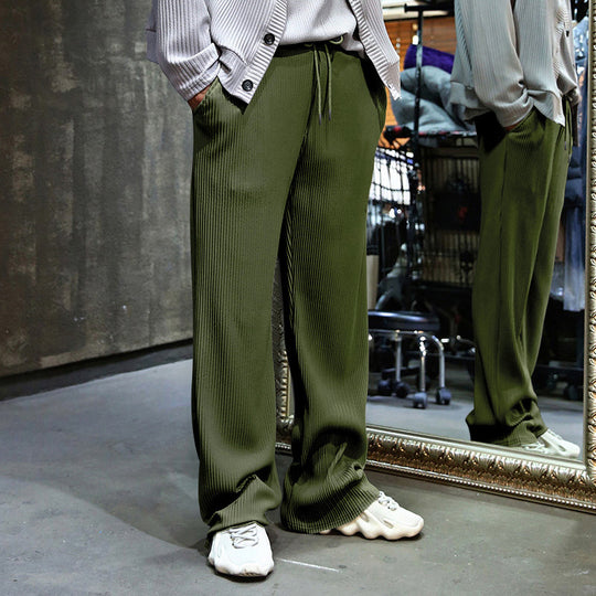 Herren Gerippte weite Freizeithose mit Kordelzug EB