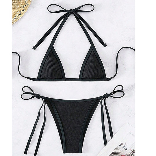 Damen Triangel-Bikini mit verstellbaren Schnüren EB