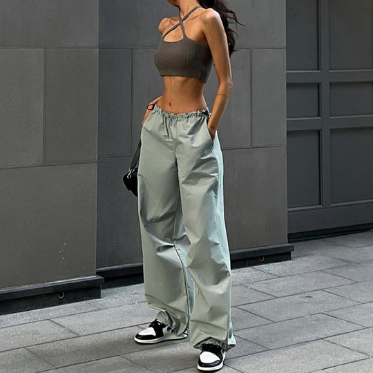 Damen elegante Sporthose mit verstellbarem Bund und lässigem Schnitt EB