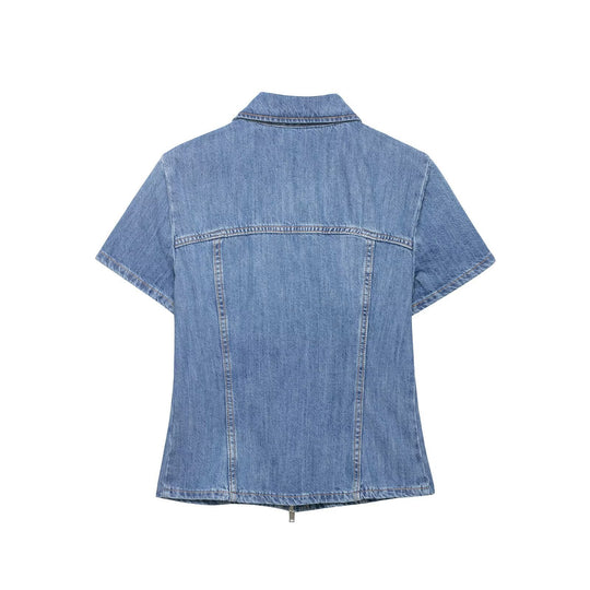 Damen Jeansjacke mit kurzem Schnitt und praktischer Reißverschlussfunktion EB