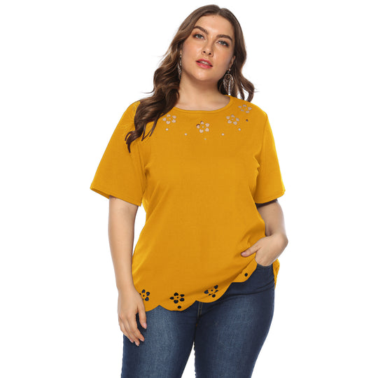 Damen elegantes Oberteil mit dekorativen Blumenstickereien EB