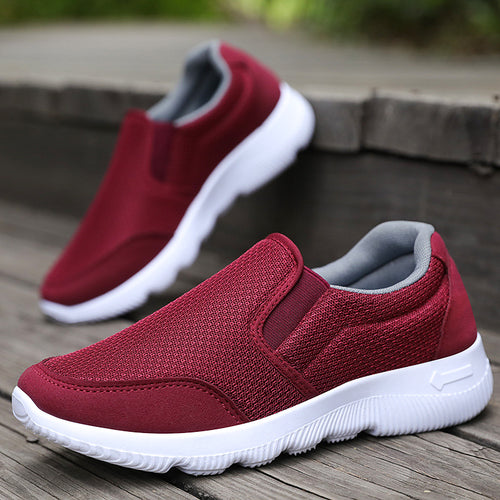 Damen Atmungsaktive Slip-On Freizeitschuhe mit elastischer Sohle EB