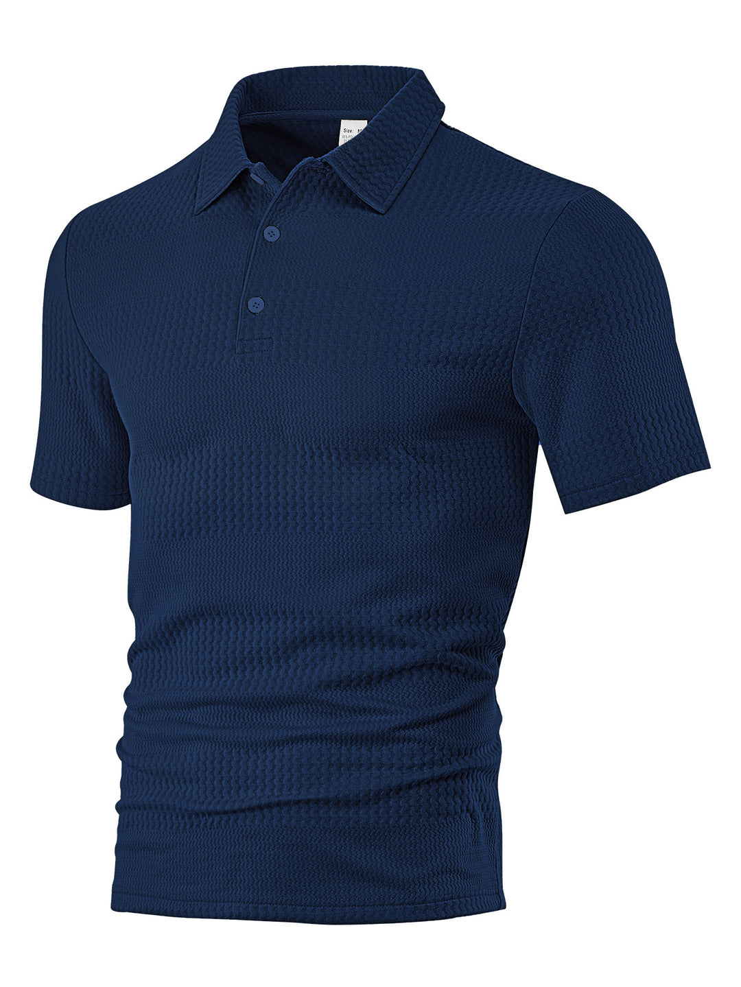 Herren nan körperbetontes Kurzarm-Polo aus elastischem Jacquardstrick mit Hemdkragen EB