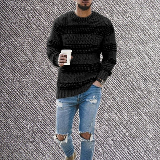 Herren Strickpullover mit strukturiertem Muster und modernem Schnitt EB