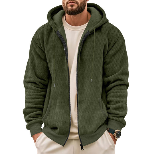Herren sportliche Kapuzenjacke aus atmungsaktivem Material mit seitlichen Reißverschlusstaschen EB