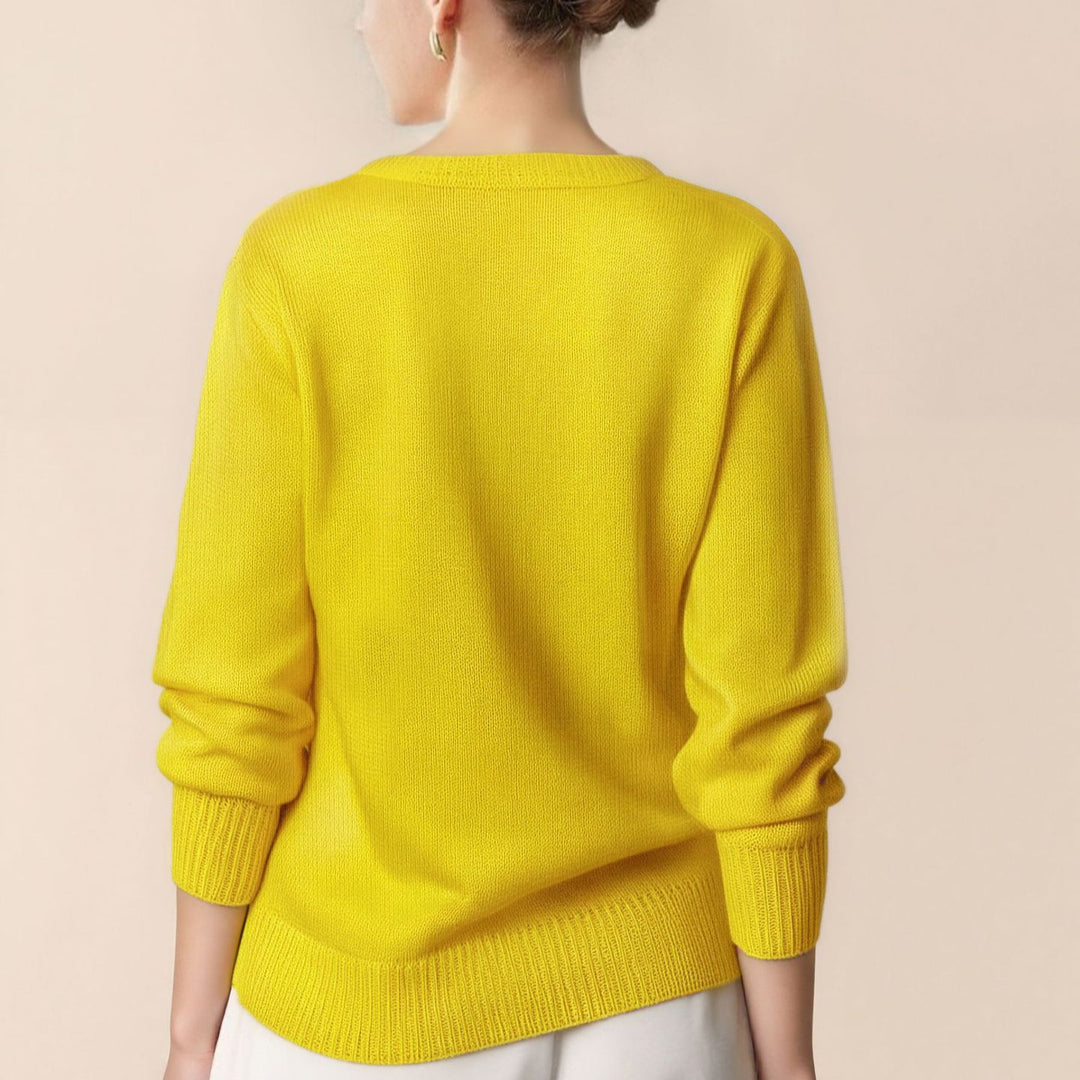 Damen Pullover mit V-Ausschnitt und strukturierter Optik EB